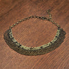Artisan handmade pure brass, adjustable chainmail drop necklace designed by OMishka.