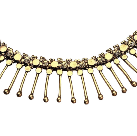 Adjustable Pure Brass Open Teardrop Chain Necklace