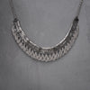 Artisan handmade silver toned white metal, adjustable, intricate chainmail choker necklace designed by OMishka.
