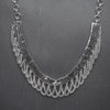 Artisan handmade silver toned white metal, overlapping single chain drop, adjustable chainmail necklace designed by OMishka.