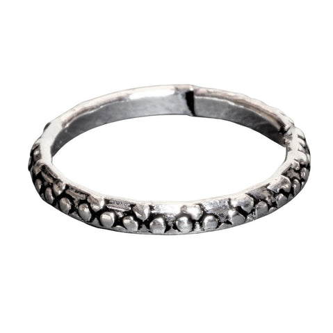 Dotted Swirl Silver Toe Ring