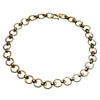Artisan handmade pure brass, adjustable circle chain link necklace designed by OMishka.