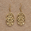 Artisan handmade pure brass. art nouveaux floral detailed, dangle earrings designed by OMishka.