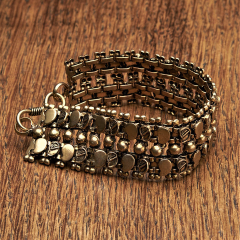Chunky Chain Open Circle Pure Brass Bracelet