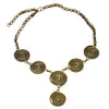 Artisan handmade pure brass, coiled multi spiral detail, adjustable drop necklace designed by OMishka.