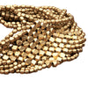 Artisan handmade pure brass, elegantly beaded diamond cut, multi strand bracelet designed by OMishka.