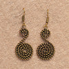 Pure Brass Floral Spiral Hoop Earrings