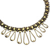 Artisan handmade pure brass, decorative open teardrop, adjustable chain choker necklace designed by OMishka.