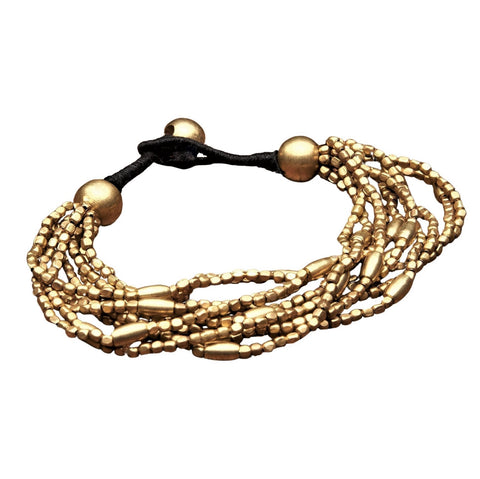Double Braided Pure Brass Foxtail Chain Bracelet