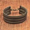 Artisan handmade pure brass, chunky triple braided foxtail chain bracelet designed by OMishka.