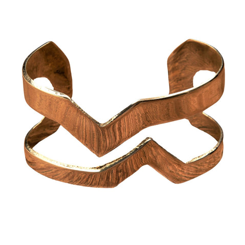 Pure Brass Geometric Cuff Bracelet