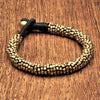 Triple Braided Pure Brass Foxtail Chain Bracelet