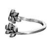 An adjustable, artisan handmade solid silver, dainty laurel leaf wrap ring designed by OMishka.