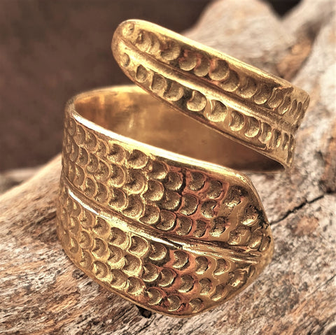 Long Pure Brass Open Circle Ring