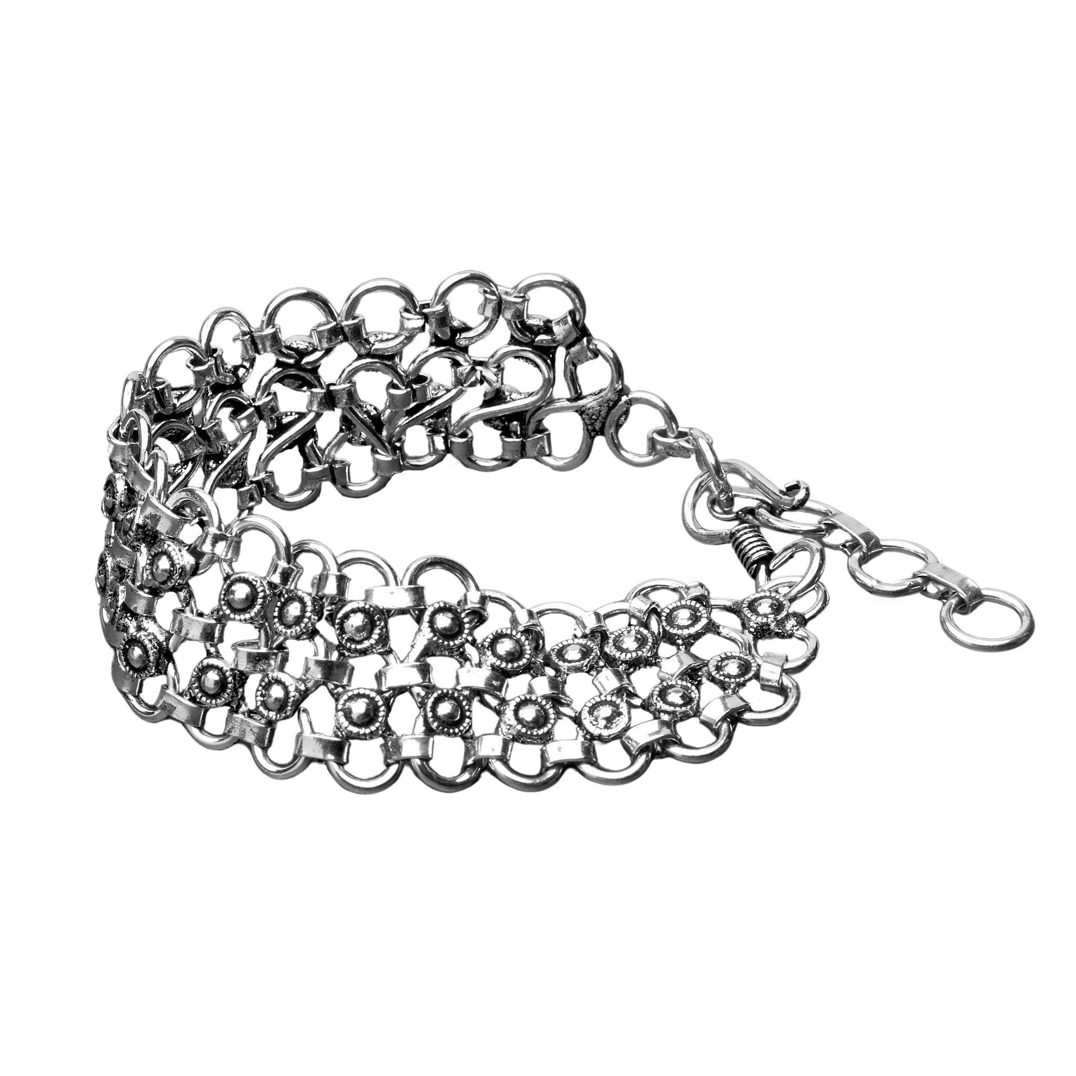 Handmade Double Silver Infinity Chain Bracelet - OMishka