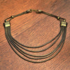 Pure Brass Beaded Double Snake Chain Necklace