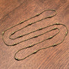 Artisan handmade pure brass, simple single strand, long beaded necklace designed by OMishka.