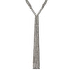 Artisan handmade silver, braided tiny cube beaded, long tassel drop, multi strand necklace designed by OMishka.