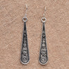 Silver Tribal Shield Dangle Earrings