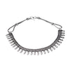 Silver Double Snake Chain Collar Necklace