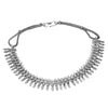 Long Silver Multi Strand Beaded Necklace