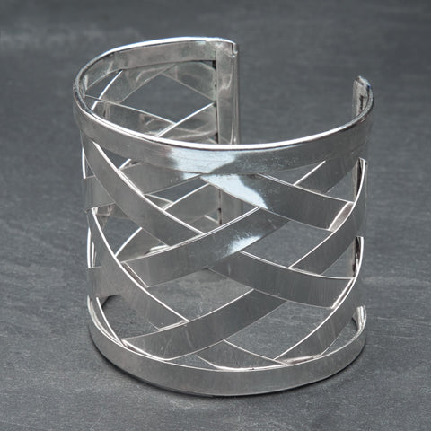 Simple Silver Torque Cuff Bracelet