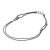 Artisan handmade silver toned white metal, layered double strand snake chain, subtle decorative link, collar necklace designed by OMishka.