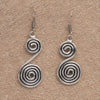Floral Silver Spiral Hoop Earrings