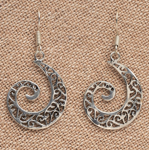 Silver Art Nouveaux Dangle Earrings