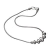 Artisan handmade, silver toned plated white metal, decorative smooth beaded, snake chain necklace designed by OMishka.