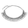 Adjustable Silver Circle Chain Choker Necklace