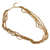 Artisan handmade pure brass, simple and elegant tiny square beaded multi strand necklace designed by OMishka.