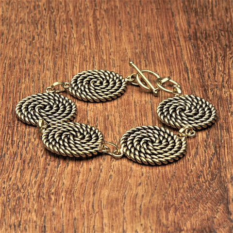 Double Braided Pure Brass Foxtail Chain Bracelet