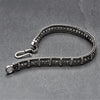 Handmade silver toned brass, dainty, beaded foxtail bracelet designed by OMishka.