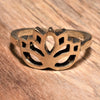A dainty, nickel free pure brass, lotus flower ring designed by OMishka.
