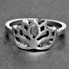 A dainty, nickel free solid silver, lotus flower ring designed by OMishka.