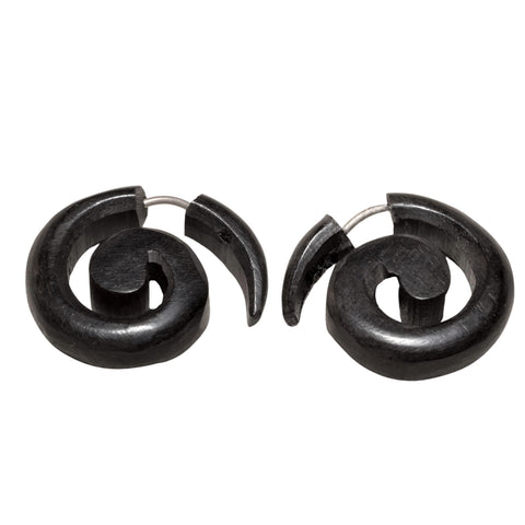 Open Circle Pure Brass Spiral Drop Earrings