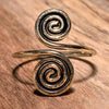 Double Wrap Pure Brass Spiral Toe Ring
