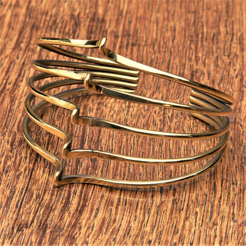 Pure Brass Multi Strand Cuff Bracelet