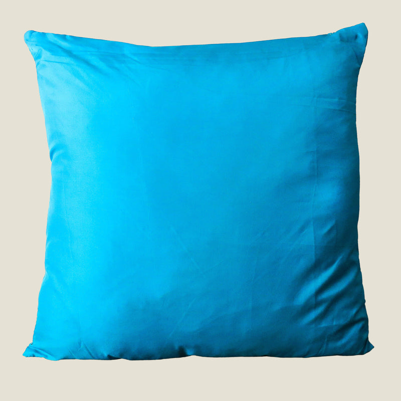 Blue Vintage Silk Kantha Cushion Cover - 14