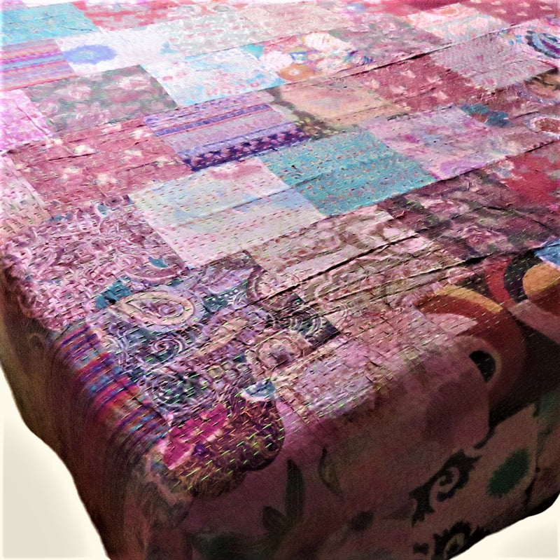Recycled Patchwork Kantha Bed Cover & Throw - 12