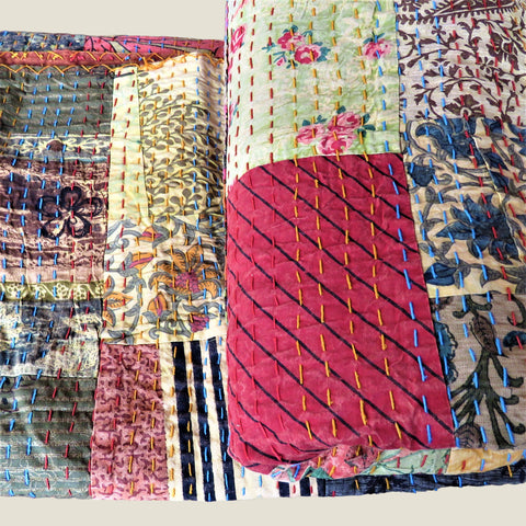 Recycled Patchwork Kantha Cushion Cover - 36