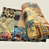 Pink Floral Kantha Bed Cover & Throw - 36