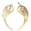 Handmade pure brass, long feathered angel wing drop earrings designed by OMishka.