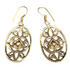 Handmade pure brass. art nouveaux floral detailed, dangle earrings designed by OMishka.