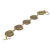 Handmade pure brass, five coiled rope spiral detail, adjustable bracelet designed by OMishka.