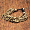 Adjustable Three Tone Woven Bead Bracelet