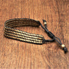 Handmade pure brass, adjustable Naga Tribe woven beaded , slim bracelet designed by OMishka.