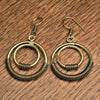 Double Nested Hoop Pure Brass Dangle Earrings