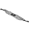 Handmade silver toned and black brass, diamond shaped, multi strand beaded bracelet designed by OMishka.